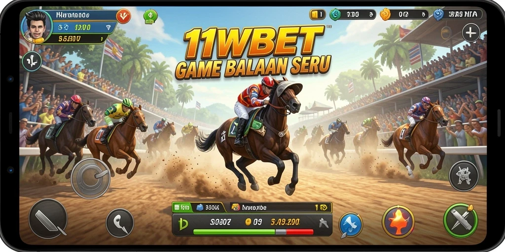 Tampilan gameplay balapan seru di 11WBET.