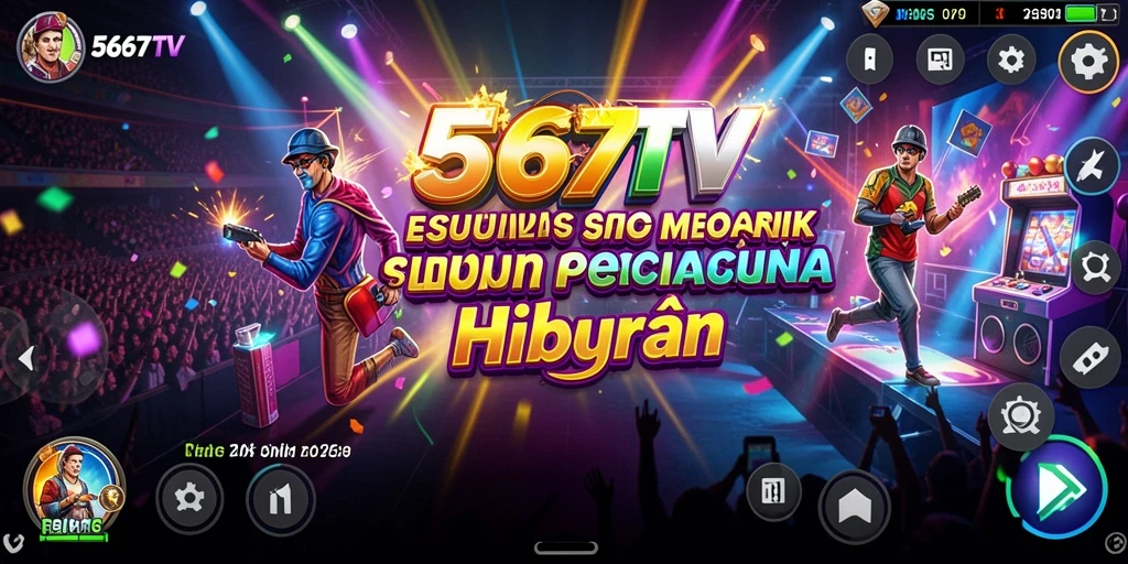 Tampilan gameplay 567TV dengan berbagai karakter lucu dan acara menarik.