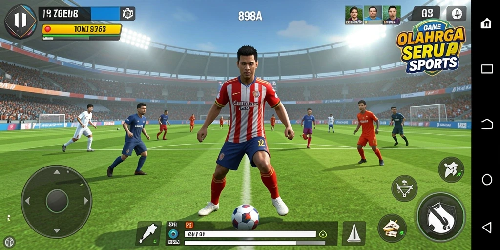 Tampilan gameplay mendebarkan di 898A yang menampilkan aksi olahraga.