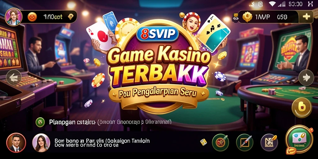 Screenshot gameplay 8SVIP menunjukkan pemain menikmati permainan Kasino yang seru.