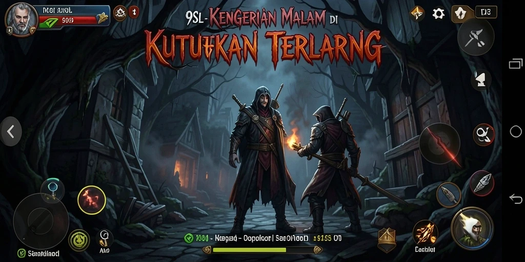 Screenshot gameplay menegangkan dari 9SL yang menunjukkan suasana horror.