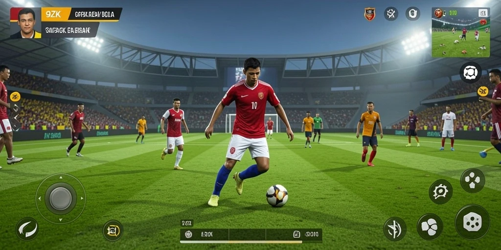 Gameplay mendebarkan di lapangan sepak bola 9ZK.
