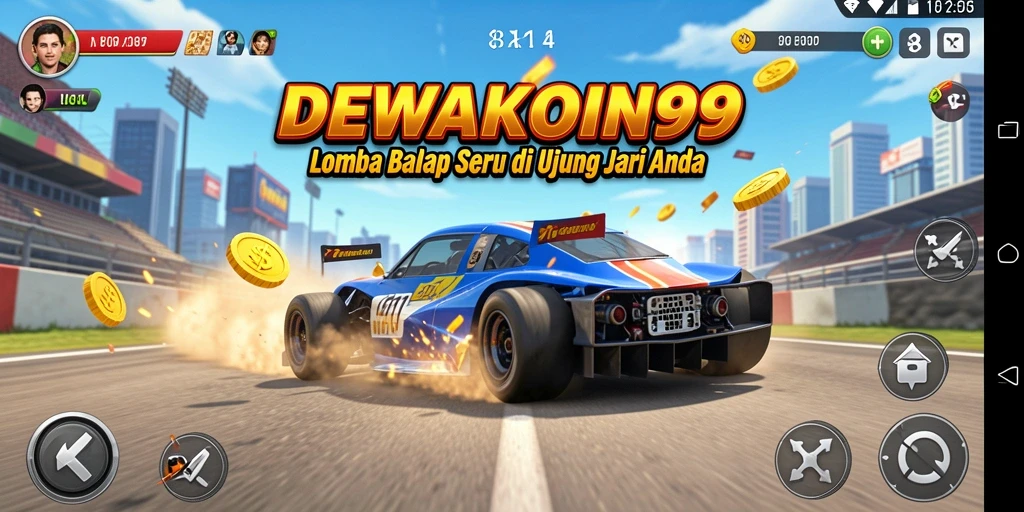 Tampilan gameplay balapan seru dalam DEWAKOIN99.
