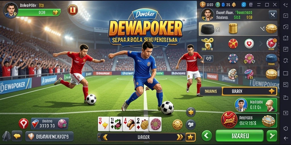 Screenshot gameplay DEWAPOKER yang menunjukkan aksi seru di lapangan.