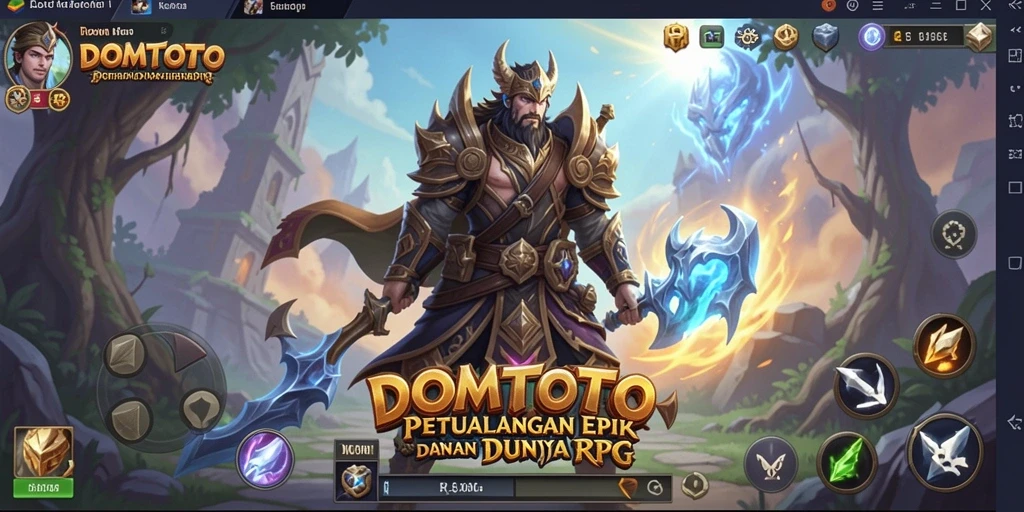 Tampilan gameplay epik dari DOMTOTO, petualangan RPG yang menantang.