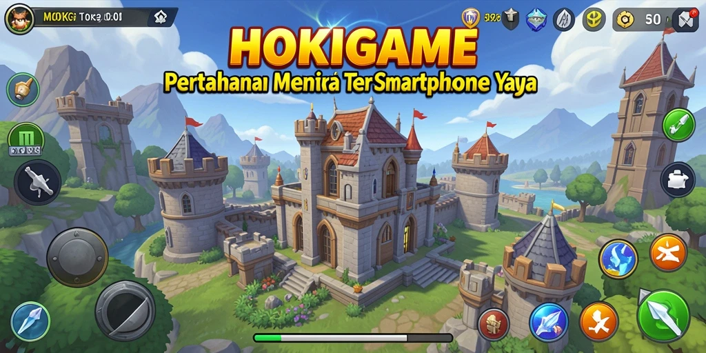 Tampilan gameplay HOKIGAME yang seru dalam mode Tower Defense.