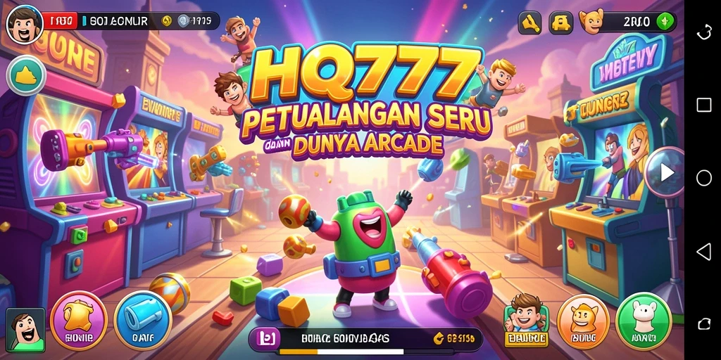 Tangkapan layar HQ777 menampilkan aksi seru dalam permainan arcade.