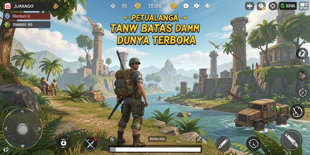 Screenshot gameplay JUARAGO yang menampilkan eksplorasi dunia terbuka.