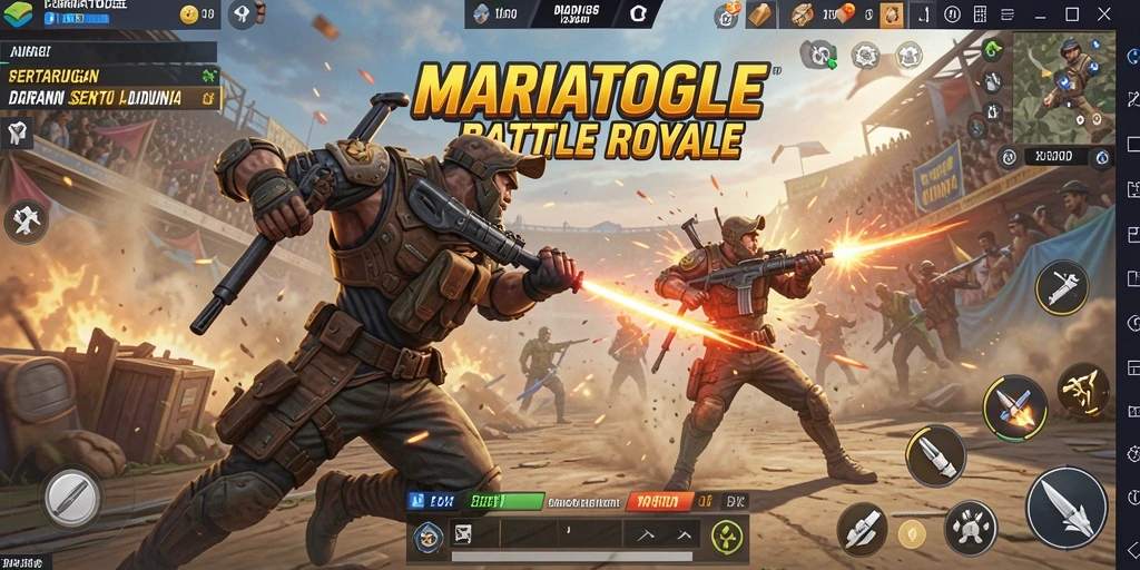 Screenshot menampilkan pertempuran sengit di dalam MARIATOGEL.