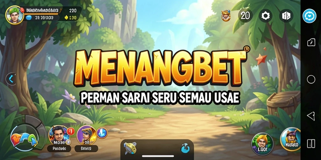 Tampilan gameplay <strong>MENANGBET</strong> yang menyenangkan dan ceria.