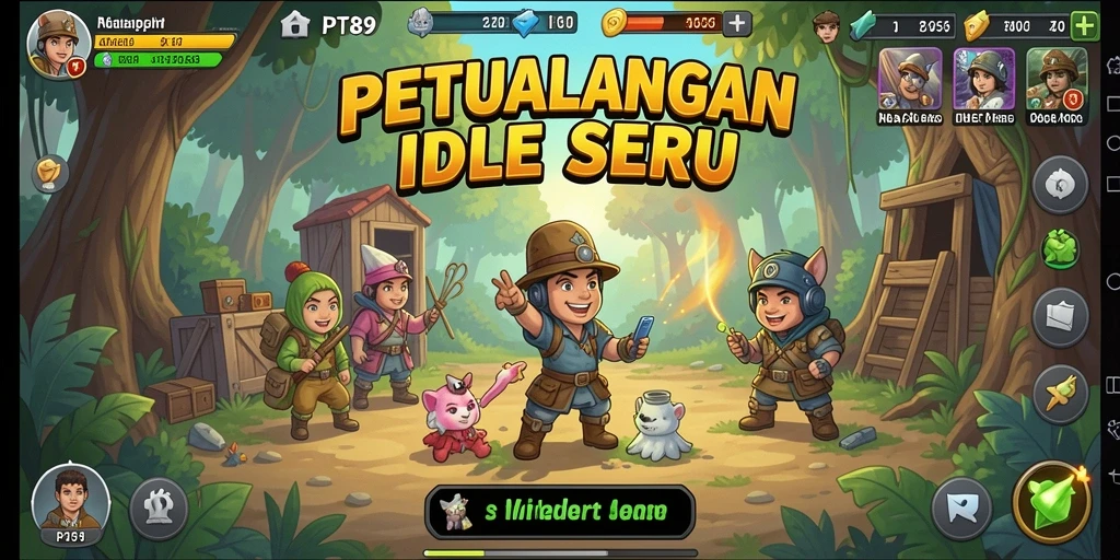 Tampilan gameplay PT89 yang menarik saat bertualang dalam dunia Idle.