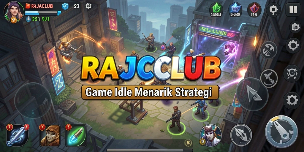 Screenshot gameplay <strong>RAJACLUB</strong> menunjukkan pertempuran strategis dan koleksi karakter.