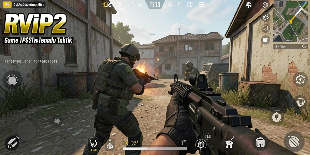 Screenshot utama RVIP2 menampilkan aksi seru dari gameplay TPS.