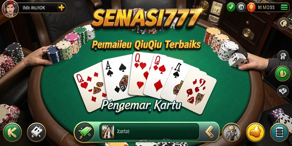 Screenshot SENSASI777 menampilkan aksi seru dalam permainan QiuQiu.