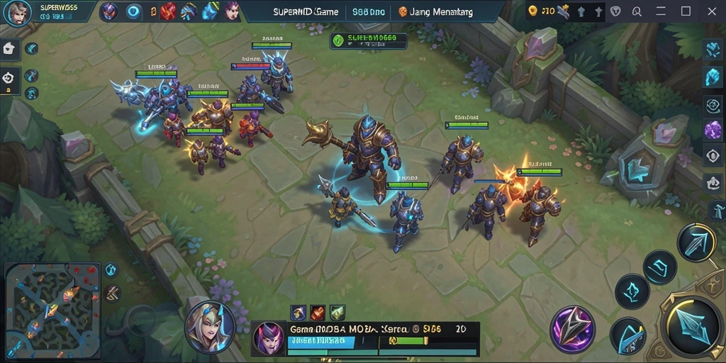 Tampilan gameplay menegangkan dari SUPERWD666 di arena pertempuran.