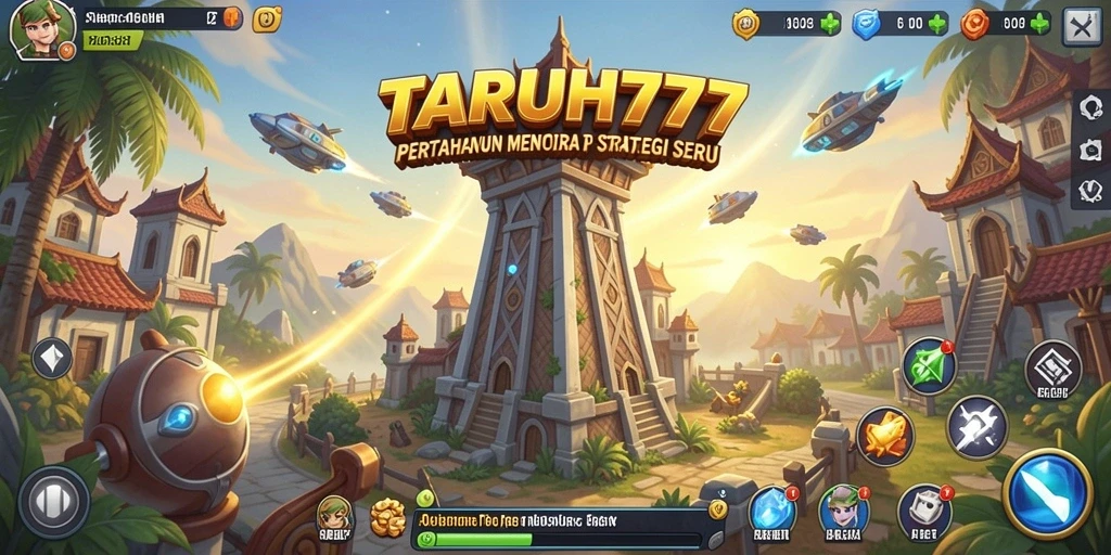 Tampilan grafik menawan dari gameplay Tower Defense TARUH777 yang mendebarkan.